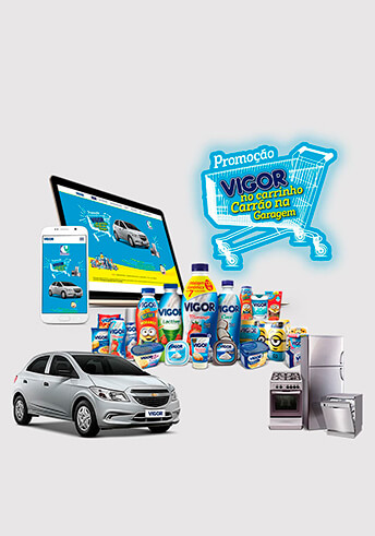 Promoção Vigor no carrinho carrão na garagem